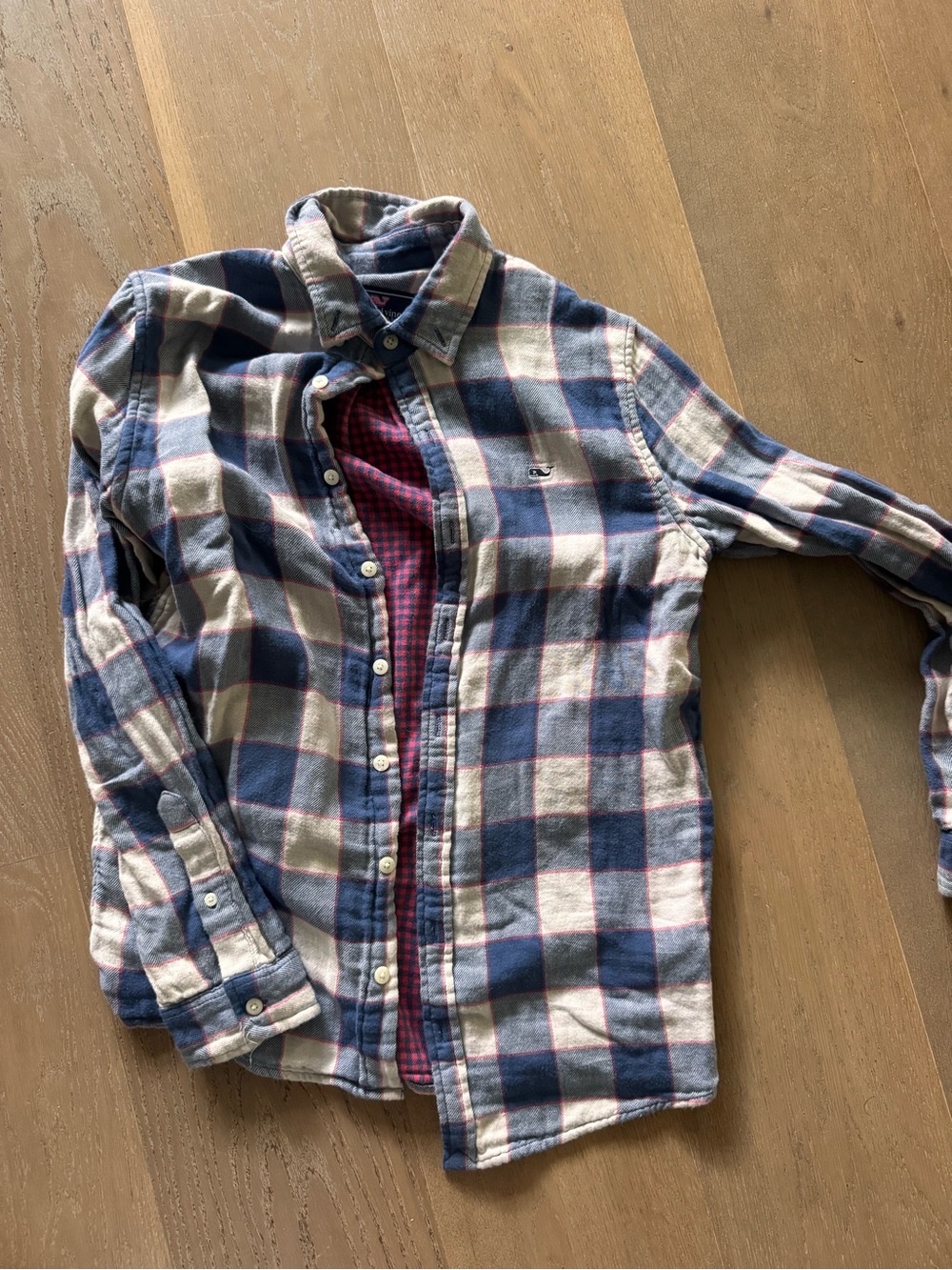 Vineyard Vines Blue and White Plaid Dress Shirt